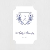 "watercolor flowers crest" - Bridal Shower Favor Stickers in Dusty Blue by Cass Loh - Front