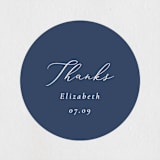 "Bow" - Bridal Shower Favor Stickers in Dusty Blue by Corinne Malesic - Front