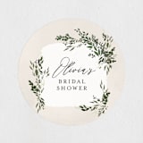 "Greenery" - Bridal Shower Favor Stickers in Forest by Itsy Belle Studio - Front