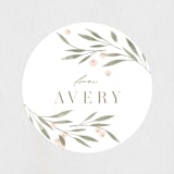 "Leafy Crown" - Bridal Shower Favor Stickers in Petal by Kristie Kern - Front