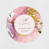 "Bouquet" - Bridal Shower Favor Stickers in Blush by Lori Wemple - Front