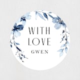 "Blu" - Bridal Shower Favor Stickers in Sapphire by Petra Kern - Front