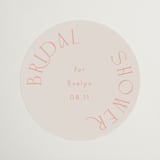 "Brunch & Bubbles" - Bridal Shower Favor Stickers in Blush by Angela Thompson - Front