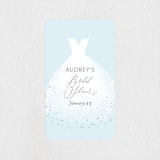 "Wedding Dress" - Bridal Shower Favor Stickers in Cinderella Blue by Itsy Belle Studio - Front