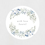 "In The Full Bloom" - Bridal Shower Favor Stickers in Bluebell by Petra Kern - Front