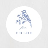 "Dreamy Toile" - Bridal Shower Favor Stickers in Blueberry by Teju Reval - Front