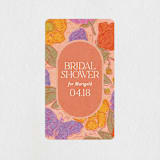"Vintage Garden" - Bridal Shower Favor Stickers in Peach by Simona Camp - Front