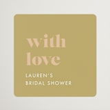 "First Comes Brunch" - Bridal Shower Favor Stickers in Camel by mo kelley - Front