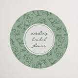 "Blooming" - Bridal Shower Favor Stickers in Sage by Kelly Watkins - Front