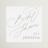"minimal" - Bridal Shower Favor Stickers in Coconut by Joanna Griffin - Front