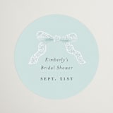 "Dainty" - Bridal Shower Favor Stickers in Tiffany Blue by Paper Raven Co. - Front