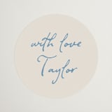 "ribbon bow drawing" - Bridal Shower Favor Stickers in Dusty Blue by Cass Loh - Front