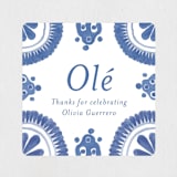 "Talavera" - Bridal Shower Favor Stickers in Azure by Lagniappe Paper - Front