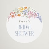 "Dainty Flowers" - Bridal Shower Favor Stickers in Rose Quartz by Joanna Griffin - Front