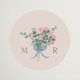 "Bed of Roses" - Bridal Shower Favor Stickers in Creme by frau brandt - Front