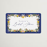 "Amore Floral" - Bridal Shower Favor Stickers in Cerulean by Susan Moyal - Front