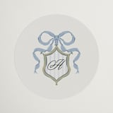 "Dog Crest" - Bridal Shower Favor Stickers in Blueberry by Jackie Crawford - Front