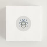 "Dog Crest" - Bridal Shower Favor Stickers in Blueberry by Jackie Crawford - In Use