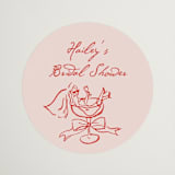 "Cheers to Love" - Bridal Shower Favor Stickers in Scarlet by Cass Loh - Front