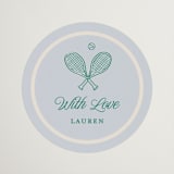 "Racquet Club" - Bridal Shower Favor Stickers in Sky by Leia Matt - Front