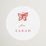 "Romantic Fields" - Bridal Shower Favor Stickers in Scarlet by Teju Reval - Front