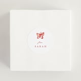 "Romantic Fields" - Bridal Shower Favor Stickers in Scarlet by Teju Reval - In Use