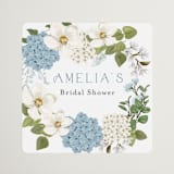 "Garden Love" - Bridal Shower Favor Stickers in Periwinkle by Susan Moyal - Front