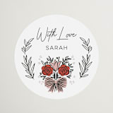 "Bridal Shower Wallpaper" - Bridal Shower Favor Stickers in Pink Petals by Hanna Symonovych - Front