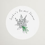 "Tied Bouquet" - Bridal Shower Favor Stickers in Lawn by mo kelley - Front