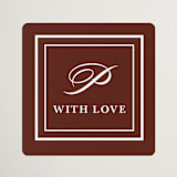 "East Coast Formal" - Bridal Shower Favor Stickers in Mahogany by Katie Ylinen - Front