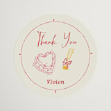"Heights of Love" - Bridal Shower Favor Stickers in Fruitcake by Sarah Rosenthal - Front