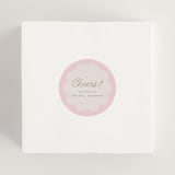 "Macaron Box" - Bridal Shower Favor Stickers in Rose by Leia Matt - In Use