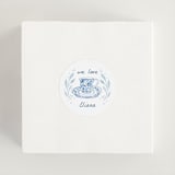 "Tea Cup Party" - Bridal Shower Favor Stickers in Periwinkle by Alethea and Ruth - In Use