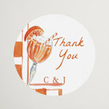 "Cin Cin Spritz" - Bridal Shower Favor Stickers in Tangerine by West Foglia - Front