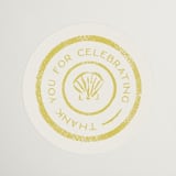 "Coastal Drift" - Bridal Shower Favor Stickers in Caribbean Citrus by Pixel and Hank - Front