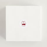 "Classic Cherries" - Bridal Shower Favor Stickers in Bing Cherry by Charter Oaks Creative - In Use