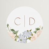 "Oval Wreath" - Bridal Shower Favor Stickers in Neopolitan by Leah Bisch - Front
