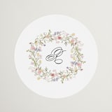 "floral frame" - Bridal Shower Favor Stickers in Blush by Lori Wemple - Front