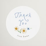 "Wildflower Wreath" - Bridal Shower Favor Stickers in Something Blue by Erin L. Wilson - Front