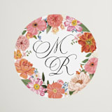 "Summer Shower" - Bridal Shower Favor Stickers in Peony by Susan Moyal - Front