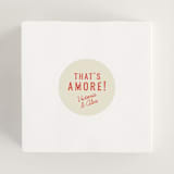 "That's Amore" - Bridal Shower Favor Stickers in Tomato by Sherley Ferreira - In Use