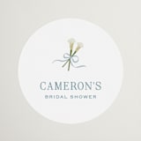 "Lilly Bow" - Bridal Shower Favor Stickers in Something Blue by Carolyn MacLaren - Front