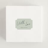 "Vintage Florals" - Bridal Shower Favor Stickers in Celadon by Morgan Kendall - In Use