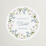 "Garden Tea" - Bridal Shower Favor Stickers in Wedgewood by Susan Moyal - Front