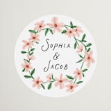 "Flowers and Ribbon" - Bridal Shower Favor Stickers in Sugar by Leah Bisch - Front