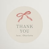 "Ribbon Stripe Holiday" - Bridal Shower Favor Stickers in Eggnog by Chris Griffith - Front