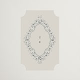 "Floral Romance" - Bridal Shower Favor Stickers in Something Blue by Gwen Bedat - Front