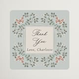 "Parisian Roses" - Bridal Shower Favor Stickers in Antique Sky by Ana de Sousa - Front