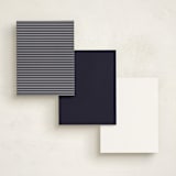 "Striped Divide" - Business Stationery in Navy by A.C.R. - Back of Card Options