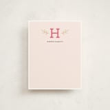 "Leafy Initial" - Business Stationery in Rose by Iwona K - Front